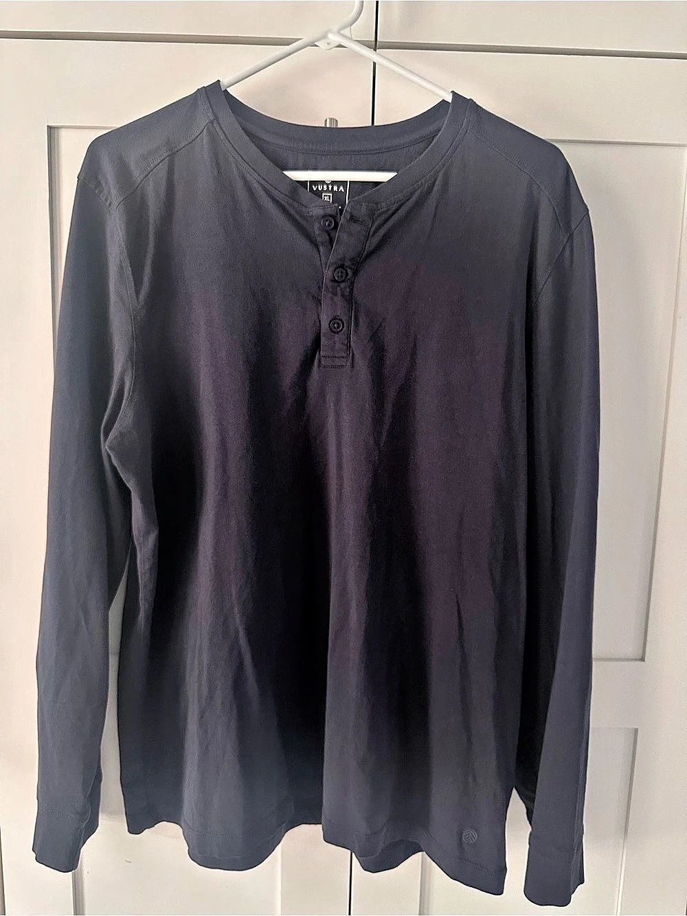 Vustra Midweight Slub Jersey Long Sleeve Henley Gray XL